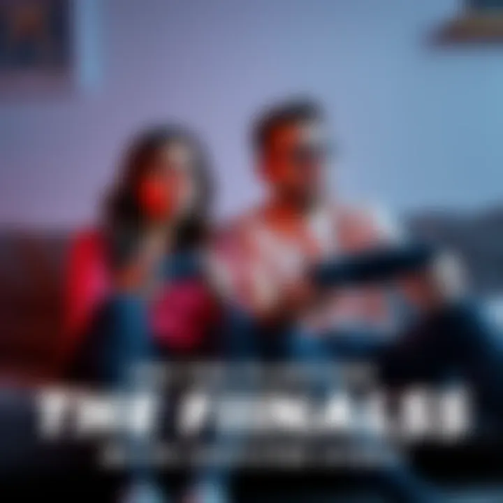 Couple Playing Video Game Together A woman and her boyfriend sit on a couch, playing THE FINALS on a gaming console, showing mixed emotions as she looks disappointed while he seems focused on the game.