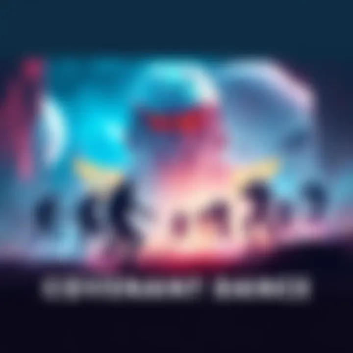 An image representing the track 'Covenant Dance' from the Halo soundtrack, showcasing a vibrant and energetic scene of gameplay with iconic Halo characters and alien landscapes.