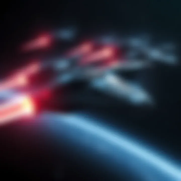 A fleet of Covenant ships showcasing their acceleration capabilities in space against a starry background