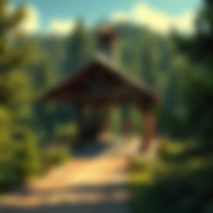 A rustic covered bridge surrounded by trees, located near Tilted Towers, attracting local explorers.