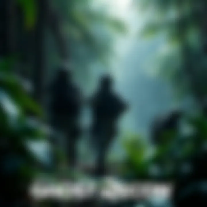 A team of soldiers in tactical gear conducting a covert mission in a dense jungle setting, reflecting the themes of Project Gone and Project Over in the Ghost Recon series.