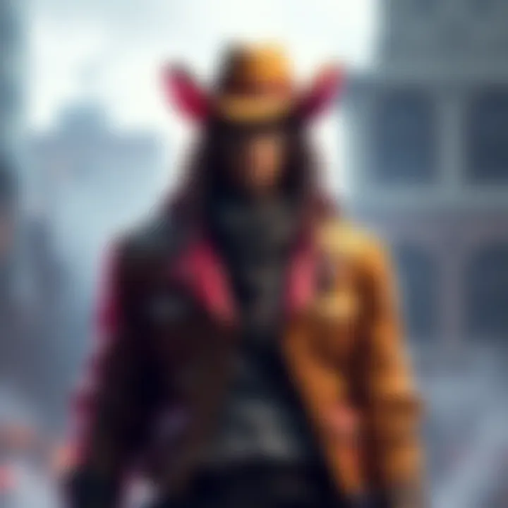 Concept art of Mesa wearing a stylish cowboy jacket similar to Vauban's, showcasing a blend of fashion and gaming character design.