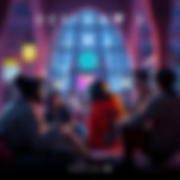 A player enjoying a cozy moment in Destiny 2, surrounded by friends and colorful in-game visuals