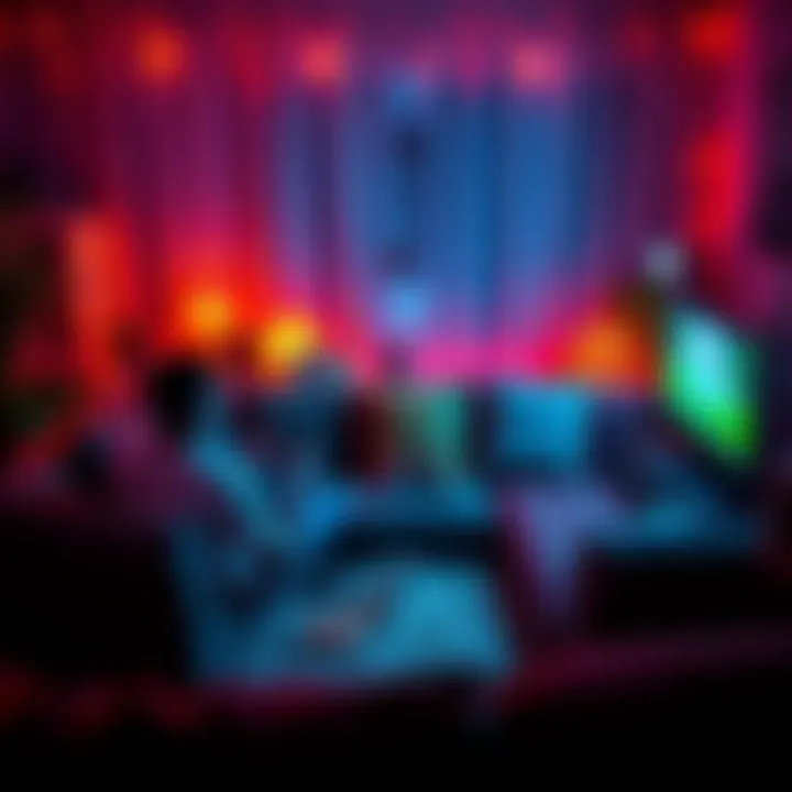 A person playing a fun video game on a cozy couch with snacks and drinks around