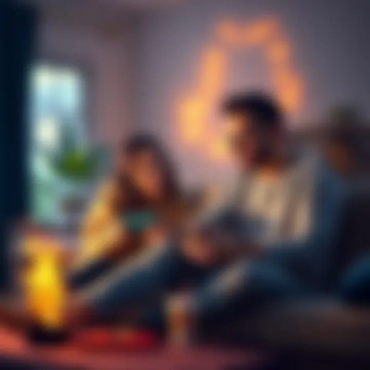 A couple enjoying a cozy gaming session on a Nintendo Switch, surrounded by snacks and a comfortable setting