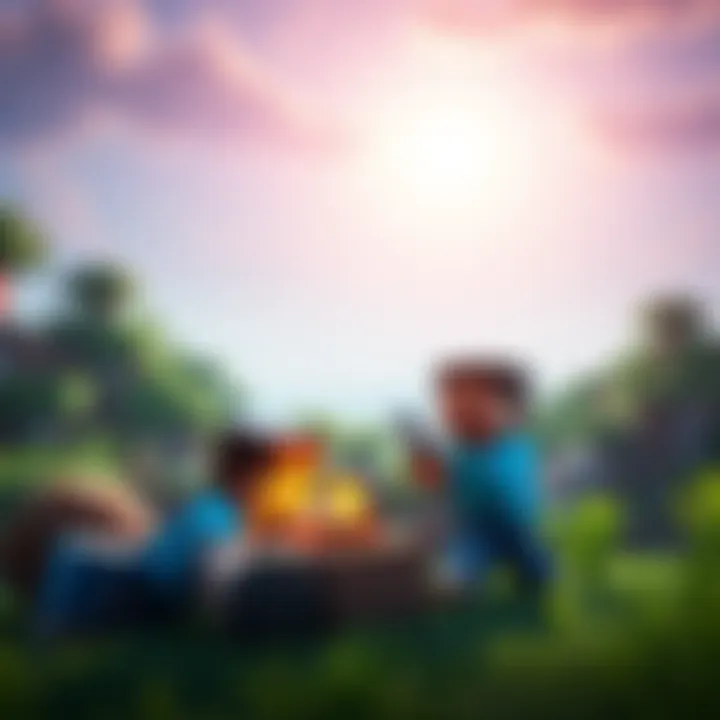 Two players enjoying Minecraft Xbox One Edition in a serene setting, building and exploring together, capturing the relaxed vibe of a multiplayer session