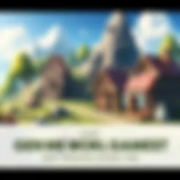 A serene game scene featuring a peaceful village with crafting elements and farms, showcasing characters enjoying a relaxing adventure.