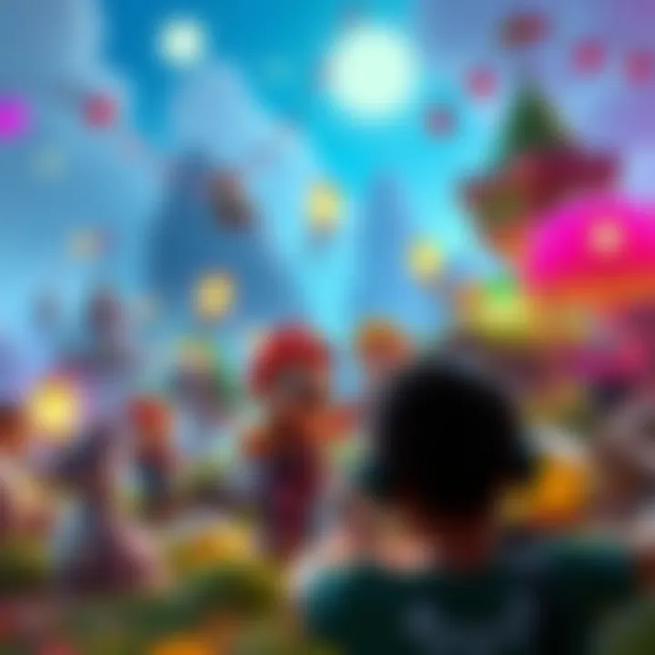 A colorful scene featuring cozy PC games like Mario and Zelda, with characters exploring whimsical worlds and engaging in fun adventures.
