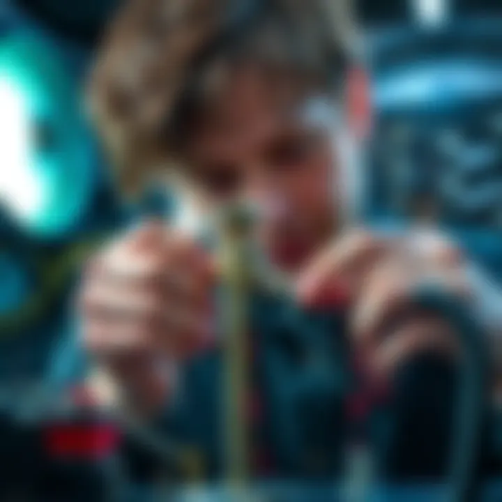 Repairing a CPU Cooler Screw A technician carefully removing a stripped CPU cooler screw with specialized tools in a well-lit workspace.