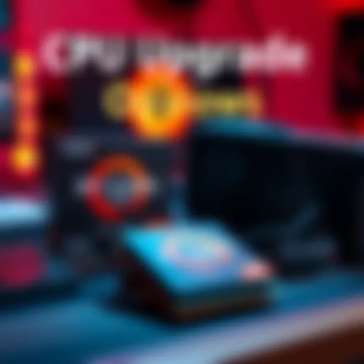 A close-up view of a Ryzen 5 7600 CPU and Ryzen 7 9700x on a desk, alongside a 5070 GPU, showcasing potential upgrade paths.