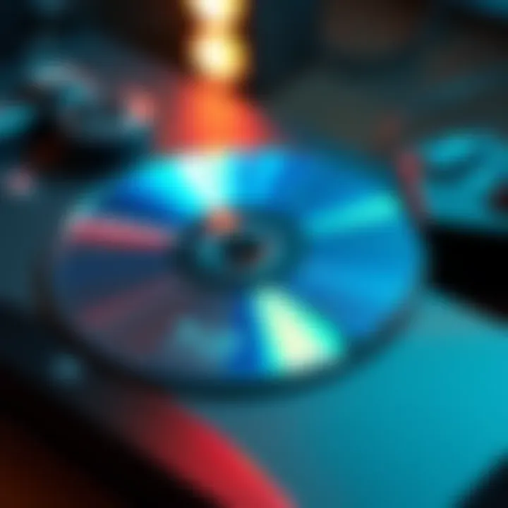 Close-up of a cracked Blu-ray disc resting on a gaming console