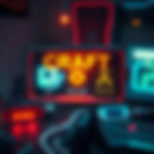 A visualization of a craft button interface showing material requirements and automated upgrades for a video game.