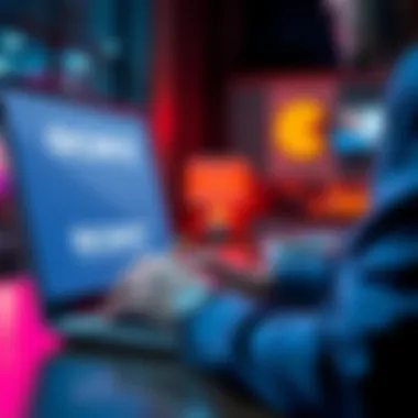 A person drafting a message on a laptop with SONY branding visible on the screen