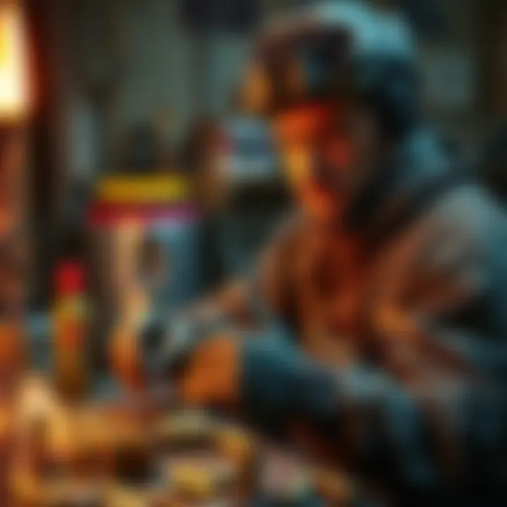 A player crafting energy ammo using various materials in a game setting