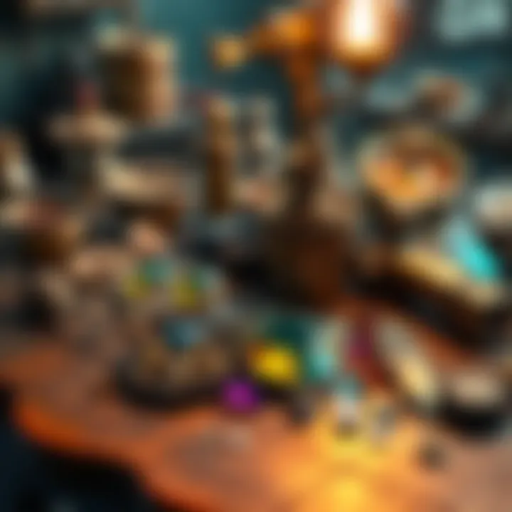 A table displaying various materials used for crafting guns in the Mythic Forge, including metal scraps and special gems.