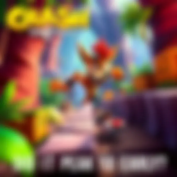Crash Bandicoot Running Crash Bandicoot character running through a colorful jungle level with crates and obstacles around.