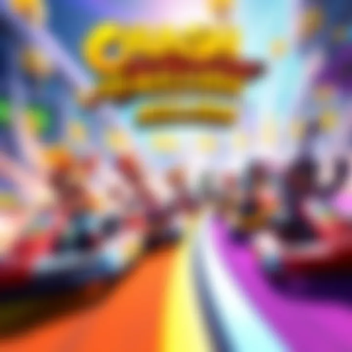 A colorful scene featuring characters from Crash Team Racing Nitro-Fueled celebrating over 10 million sales with racing karts on a vibrant track