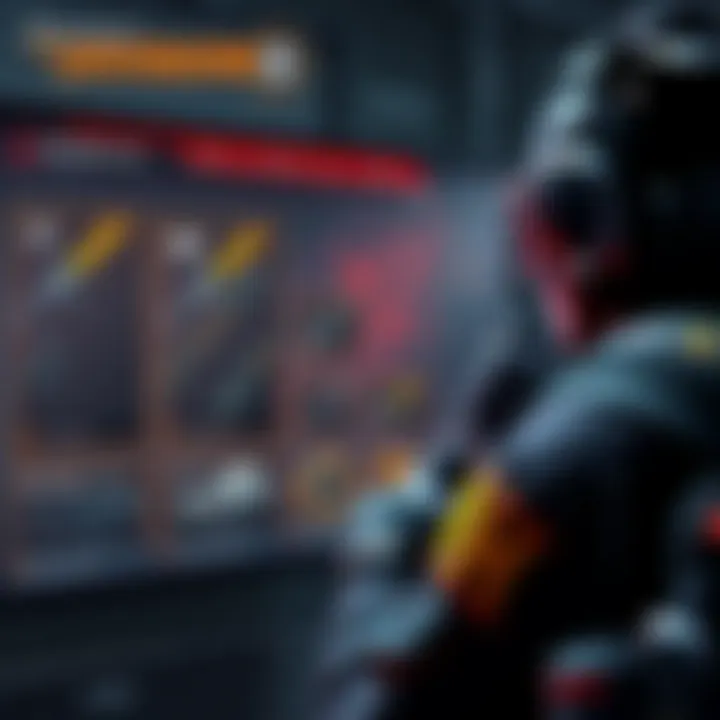 A player customizing equipment sets in Division 2, showing gear options and visual elements on the screen.