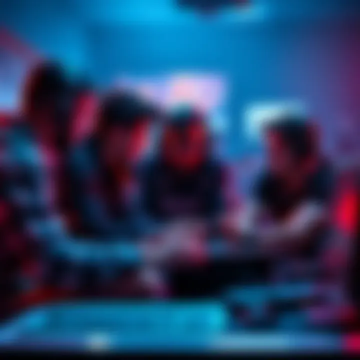 Creative Game Strategies A group of players brainstorming unique strategies while gaming, focusing on distraction tactics in Ubisoft games.