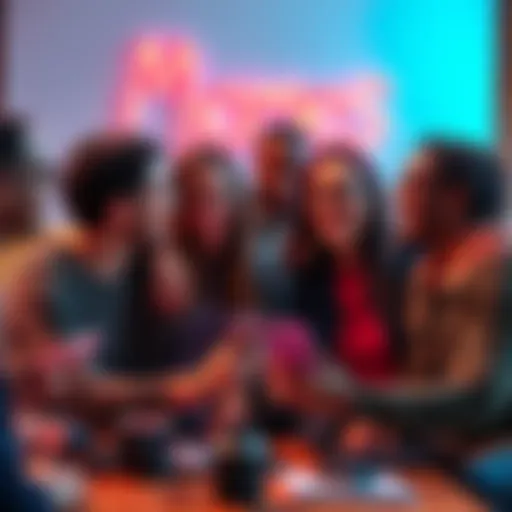 A group of friends laughing while creating memes from everyday moments, showcasing humor and creativity.