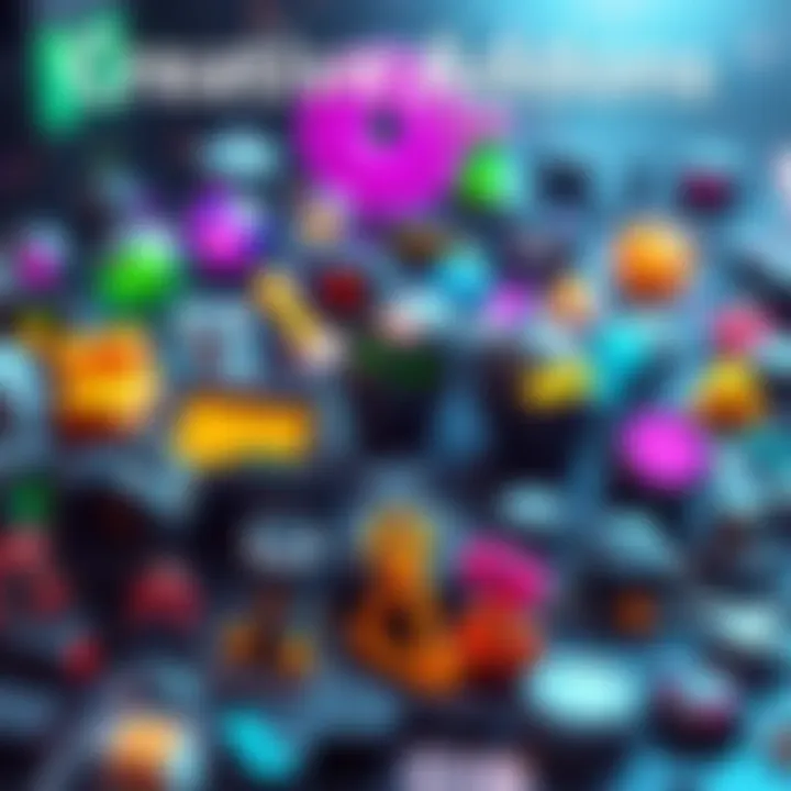 Various addon concepts for enhancing gameplay with killers in Basekit, featuring colorful icons and ideas on a gaming background.