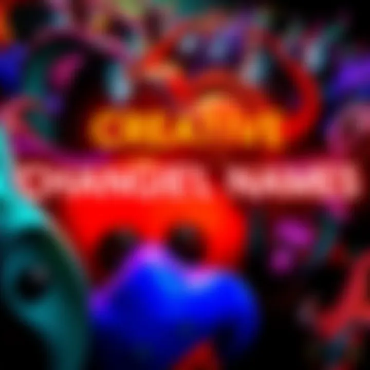 A collection of unique and imaginative changeling names displayed artistically, showcasing different styles and themes.