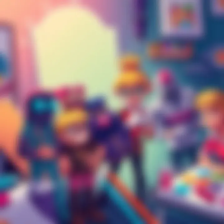 Creative Character Edits A colorful illustration showcasing various character designs with art supplies around them, inviting collaboration and creativity.