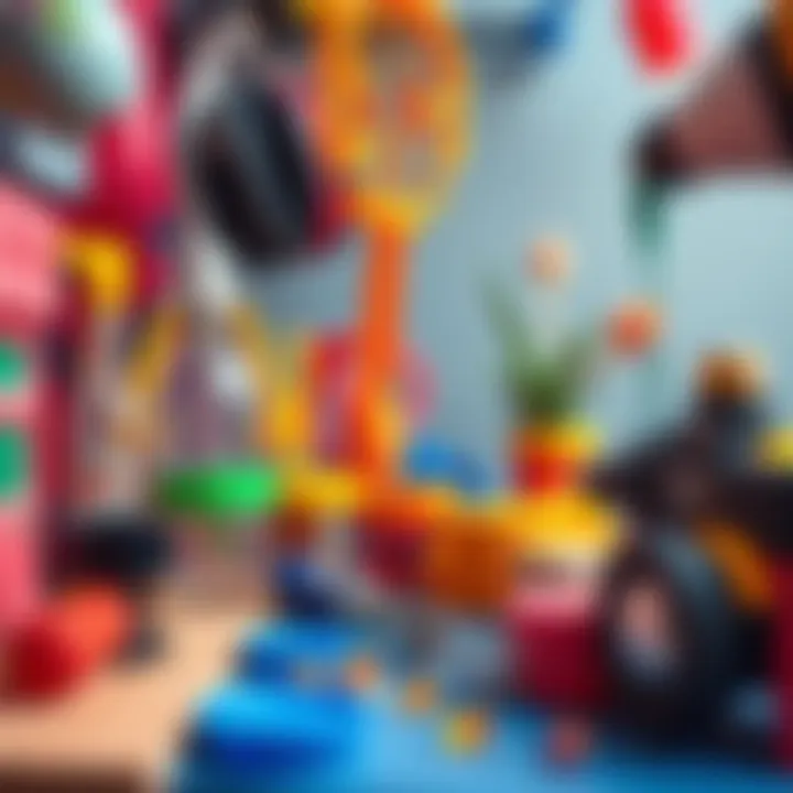 A vibrant display of unusual pairings of objects, showcasing creativity and originality in various combinations.