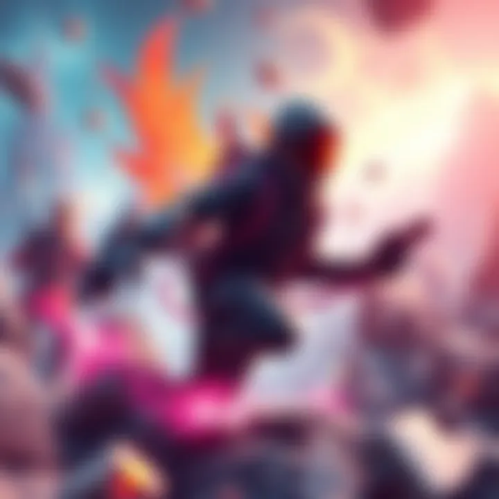 A colorful scene showing a video game character in a fantasy world, overcoming obstacles and transforming during gameplay