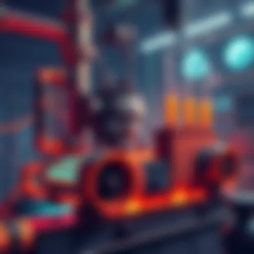A player showcases an innovative setup for heat removal in a game, featuring unique structures and machinery without steam turbines.