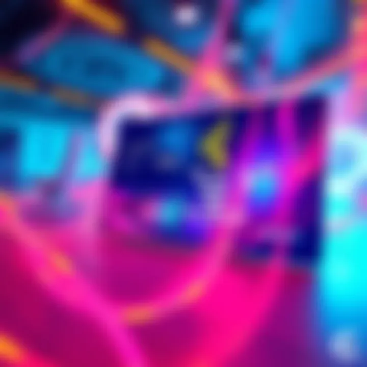A vibrant advertisement featuring bold graphics and design elements promoting the latest Java version, showcasing its features in an engaging way.