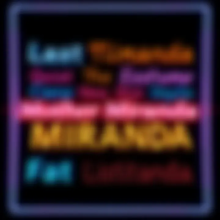 Creative Last Names for Mother Miranda A conceptual image showing various unique last names written in an artistic style, representing the character Mother Miranda.