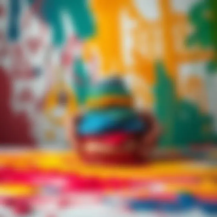 An artist's hands stacking vibrant layers of paint on a canvas, symbolizing creativity and innovation.