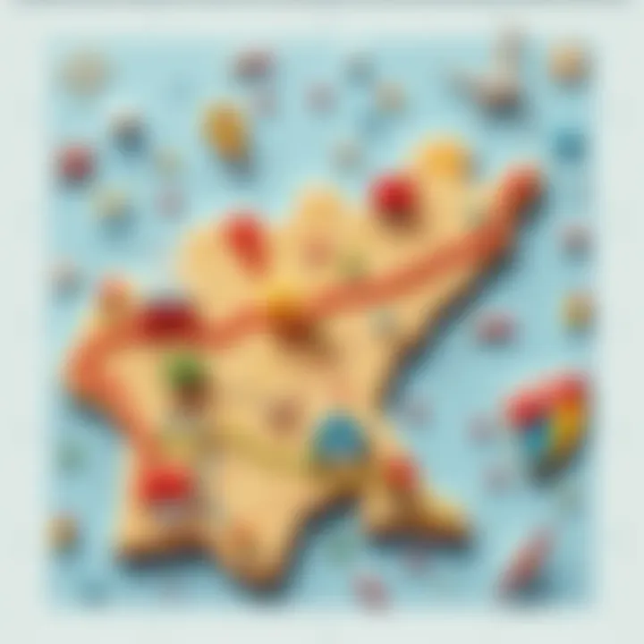 An artistic map that blends creativity and confusion, showing various colorful routes and designs, capturing the mix of excitement and disappointment among people.