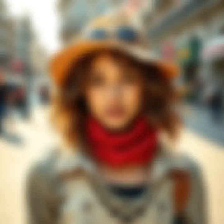 Creative Non-Purchased Outfit A person shows off their unique outfit made from thrifted and repurposed items, showcasing personal style and creativity.