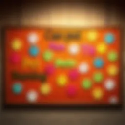 A colorful collection of fun and unique pet name suggestions on a bulletin board with paw prints