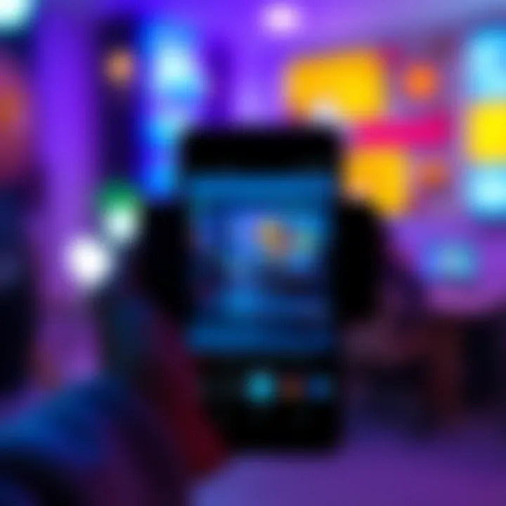 Creative Phone Edit with Stock Editor A smartphone displaying a creatively edited photo using stock editing tools, showcasing bright colors and unique effects.