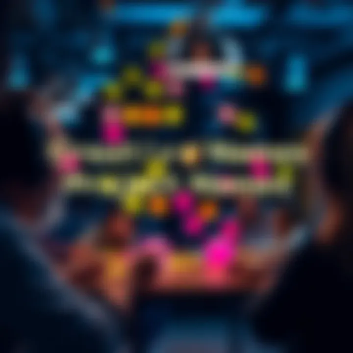 Creative Project Names A brainstorming session with people writing unique project names on sticky notes