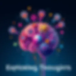 An illustration of a brain with colorful gears and light bulbs around it, symbolizing creativity and thought