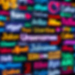 A colorful collage showing various creative usernames on screen with playful fonts and designs, representing online identity and culture.
