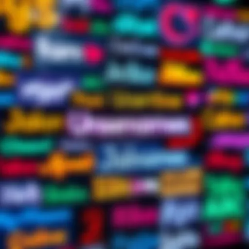 A colorful collage showing various creative usernames on screen with playful fonts and designs, representing online identity and culture.