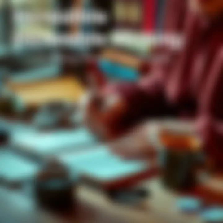 A person writing in a notebook with a pen, surrounded by books and a cup of coffee, illustrating the process of storytelling.