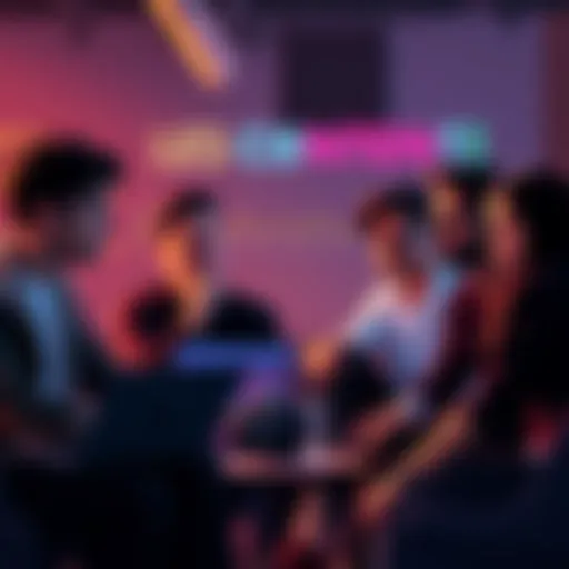A group of content creators sitting together looking thoughtful as they discuss their decision to reduce output despite audience requests for more, with laptops and cameras in front of them.