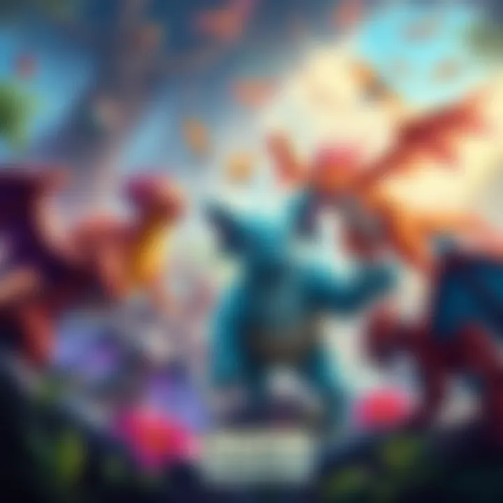 Creature Collecting in MMOs A colorful scene with various fantasy creatures battling in a lush environment, showcasing the excitement of creature collecting in MMOs.