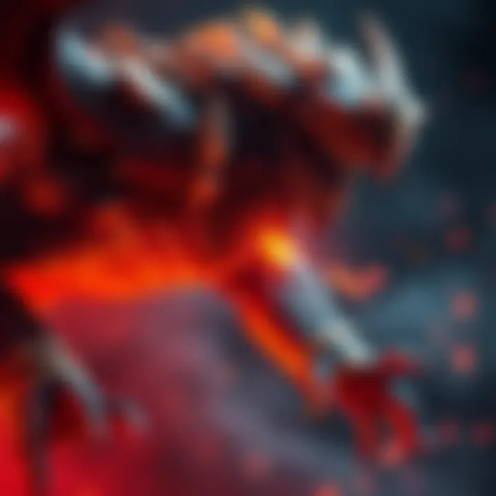 A creature showing signs of weakness as its HP approaches zero, struggling to maintain strength and dexterity during combat