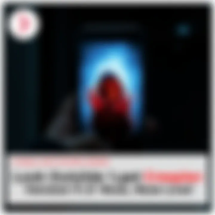 A smartphone screen displaying the Look Outside app with unsettling visuals and eerie elements, set against a dark background.