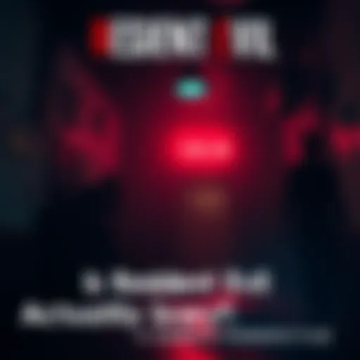 A dark, eerie game environment featuring shadows and ominous creatures, showcasing the tense atmosphere of Resident Evil.