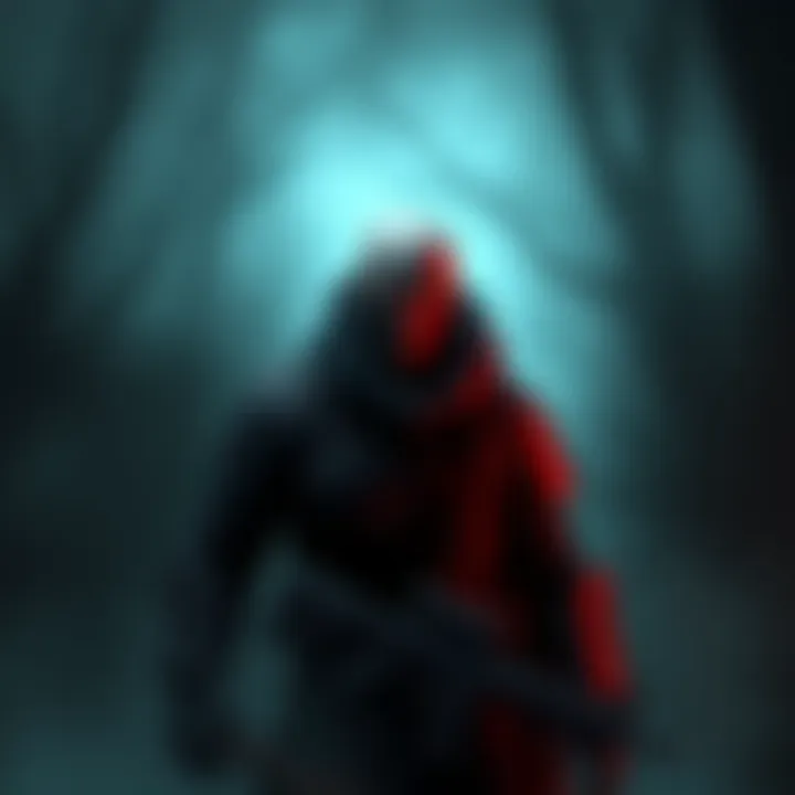A menacing supersoldier stands in a dark, foggy environment, showcasing grotesque features and a chilling expression, resembling characters from Return to Castle Wolfenstein.