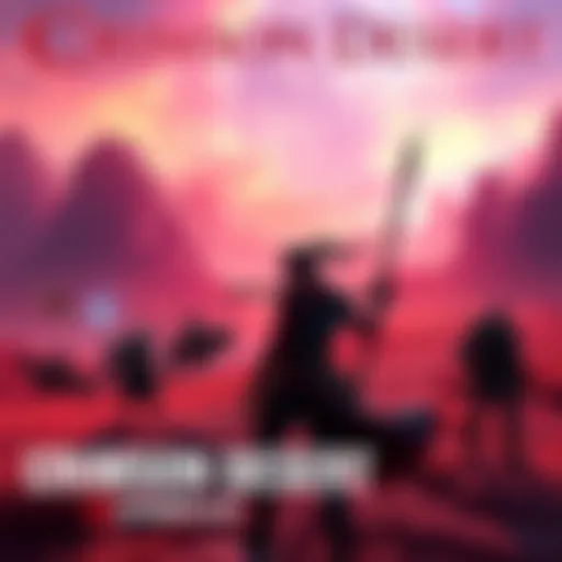 A scene from Crimson Desert showcasing characters in an expansive fantasy landscape with vibrant colors and detailed graphics.