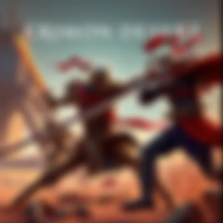 A warrior engaging in battle with a foe in Crimson Desert, showcasing the game's dynamic combat system.